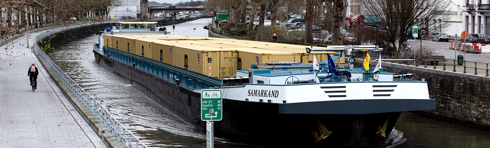 Barge on water